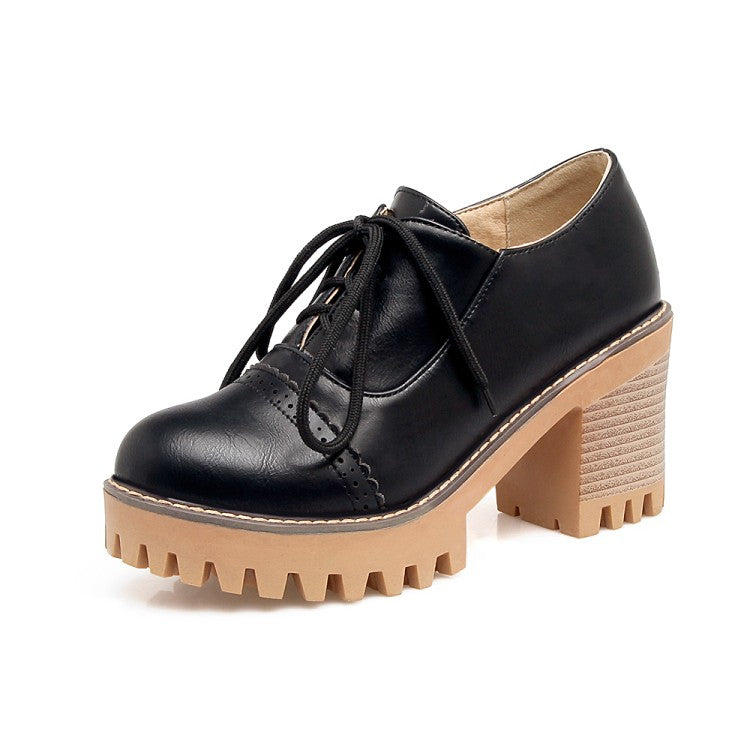 Women's chunky heel oxfords sale