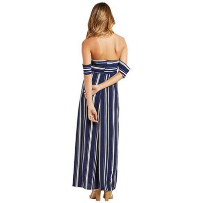 Tube Top Off Shoulder Slit Irregularity Mid Long Long Women's Dresses