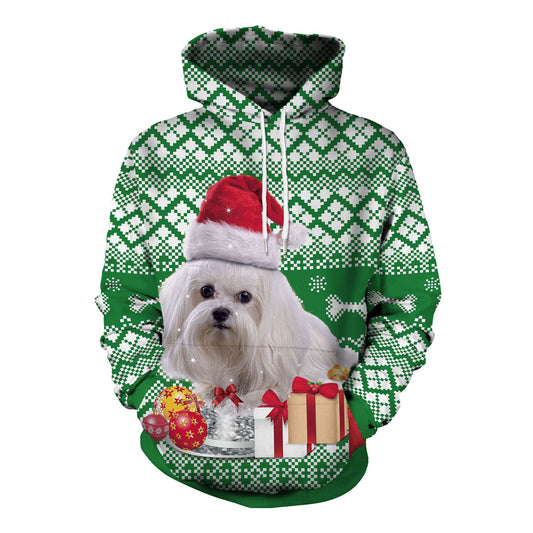 Christmas Dog Print Sweatshirt