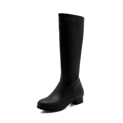 Women Low Heels Knee High Boots