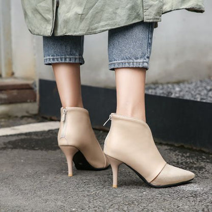 Pointed Toe Suede Women's Stiletto Heels Ankle Boots