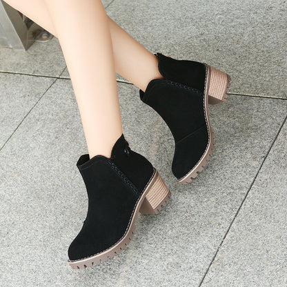 Suede Chelsea Boots Winter Fall Student Short Boots Women Shoes