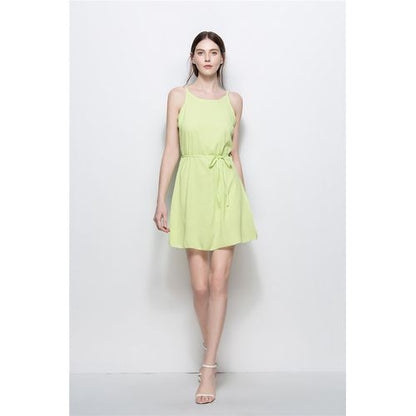 Round-necked Chiffon Sling Skirt Beam Waist Strap Sexy Women Dresses