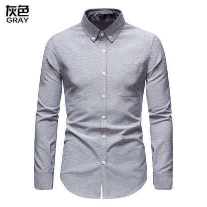 Men's Traditional Slim Fit Comfortable Oxford Ethnic Color Block Shirts