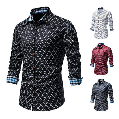 Men's Long Sleeve Plaid Button Shirt