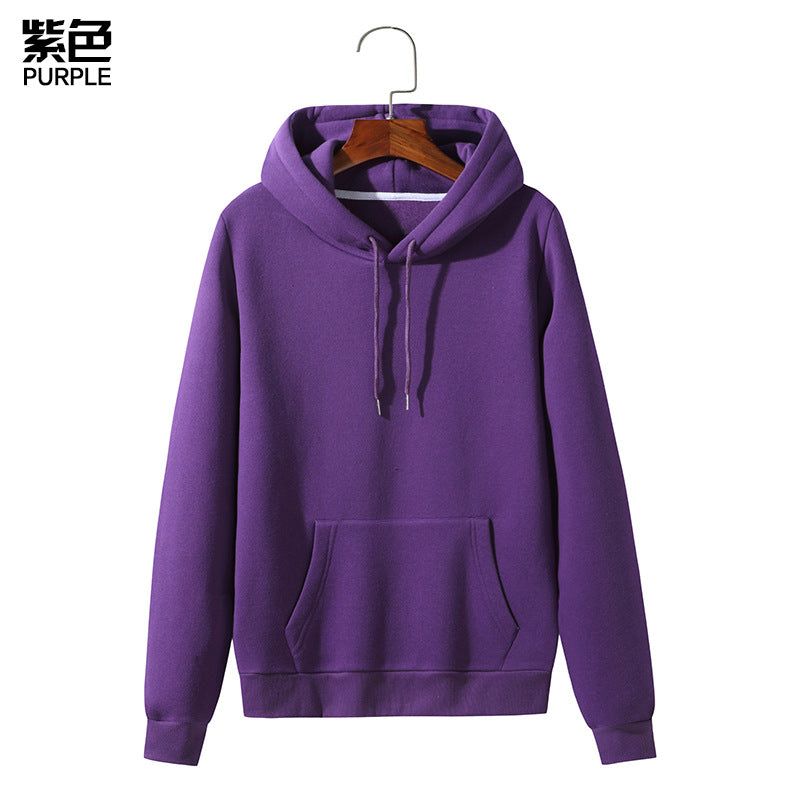 Pure Color Sports Hooded Sweater Coat
