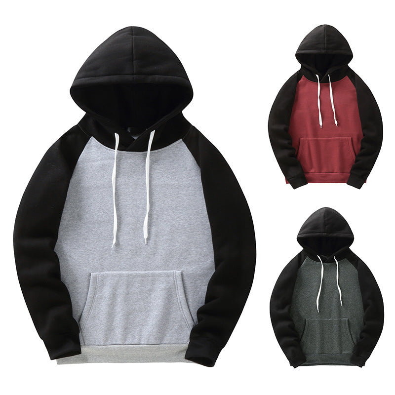Men Color Block Sports Hooded Sweaters
