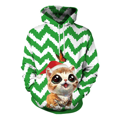 Christmas Sweater Printed Casual Hedging Hooded Couple