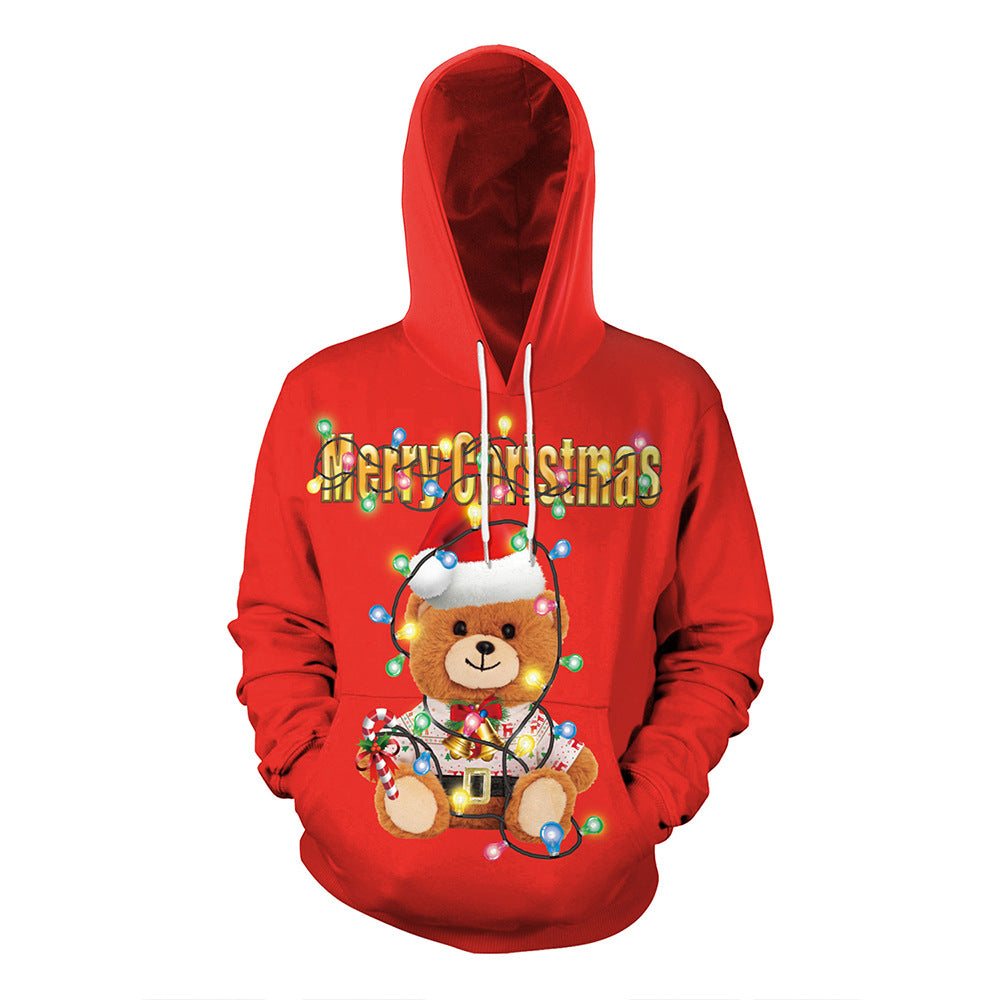 Christmas Sweater Printed Casual Hedging Hooded Couple