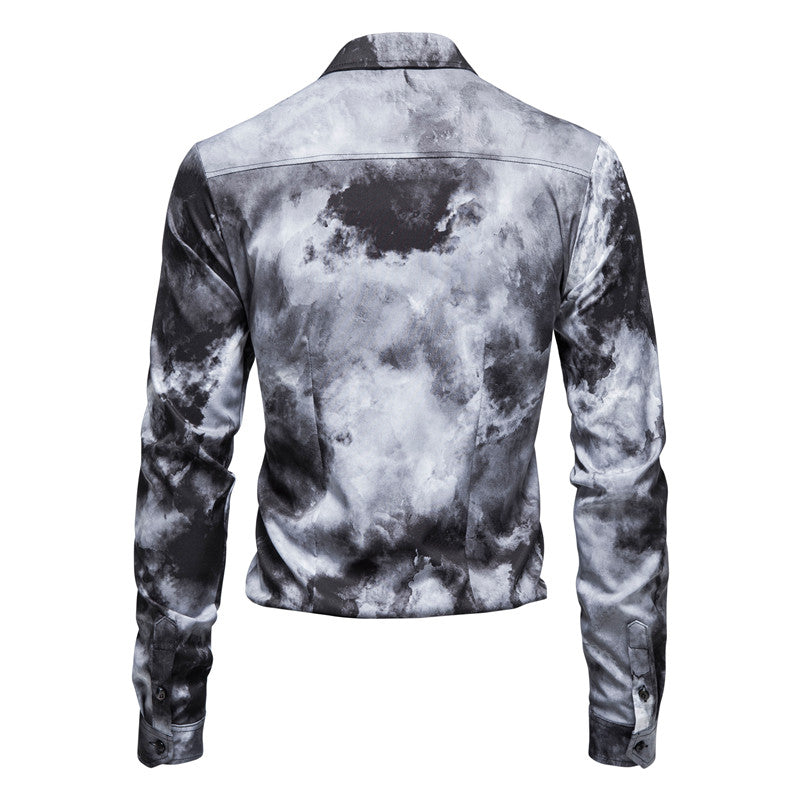 Tie Dye Long Sleeve Shirt for Men 2826