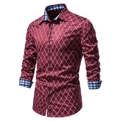 Men's Long Sleeve Plaid Button Shirt