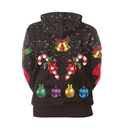 Christmas Print Casual Pullover Hoodie