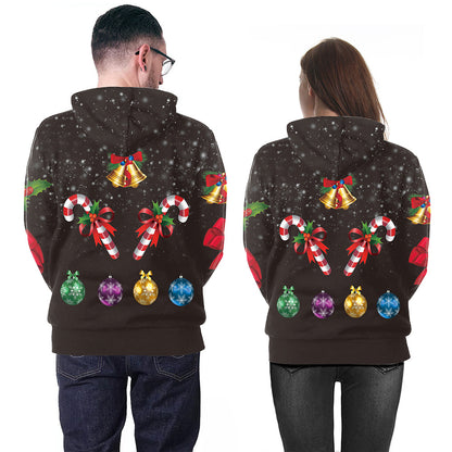 Christmas Print Casual Pullover Hoodie