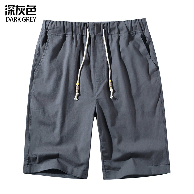 Men's Linen Casual Drawstring  Beach Shorts