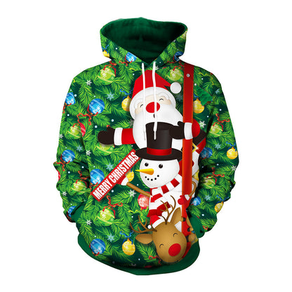 Christmas Couple Snowman Print Sweatshirt