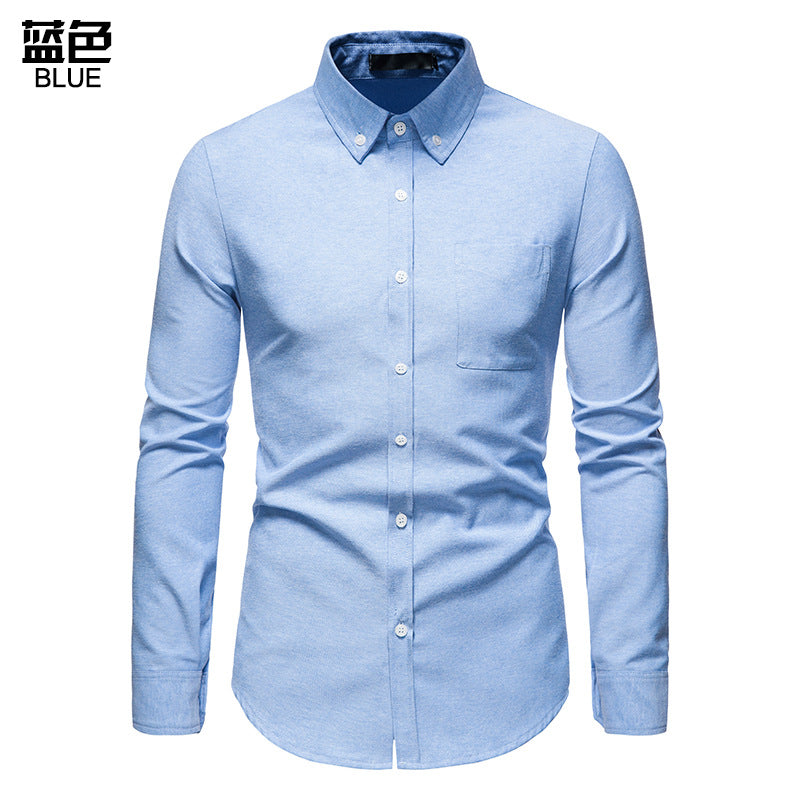 Men's Comfortable Oxford Shirt Water Drop Ethnic Style Color Block Shirt