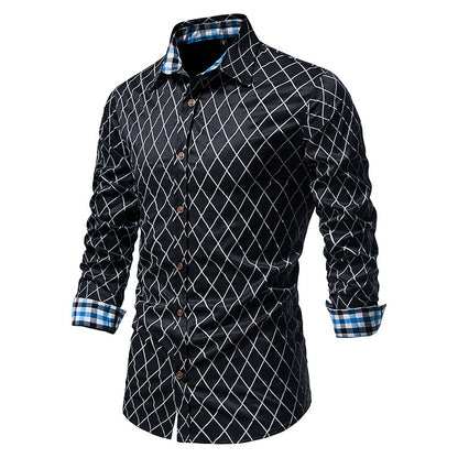 Men's Long Sleeve Plaid Button Shirt