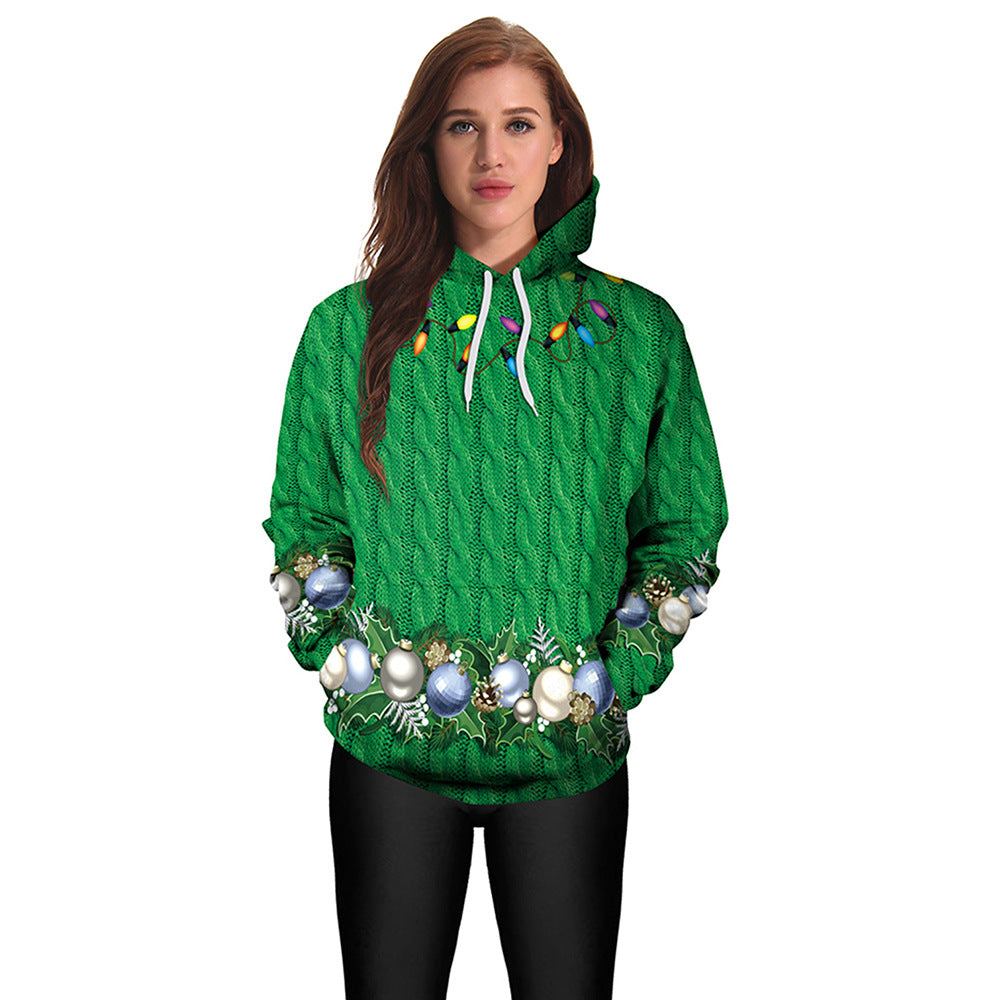 Christmas Sweater Green Christmas Print Couple Outfit