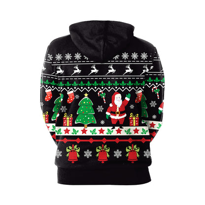 Santa Print Pullover Hoodie