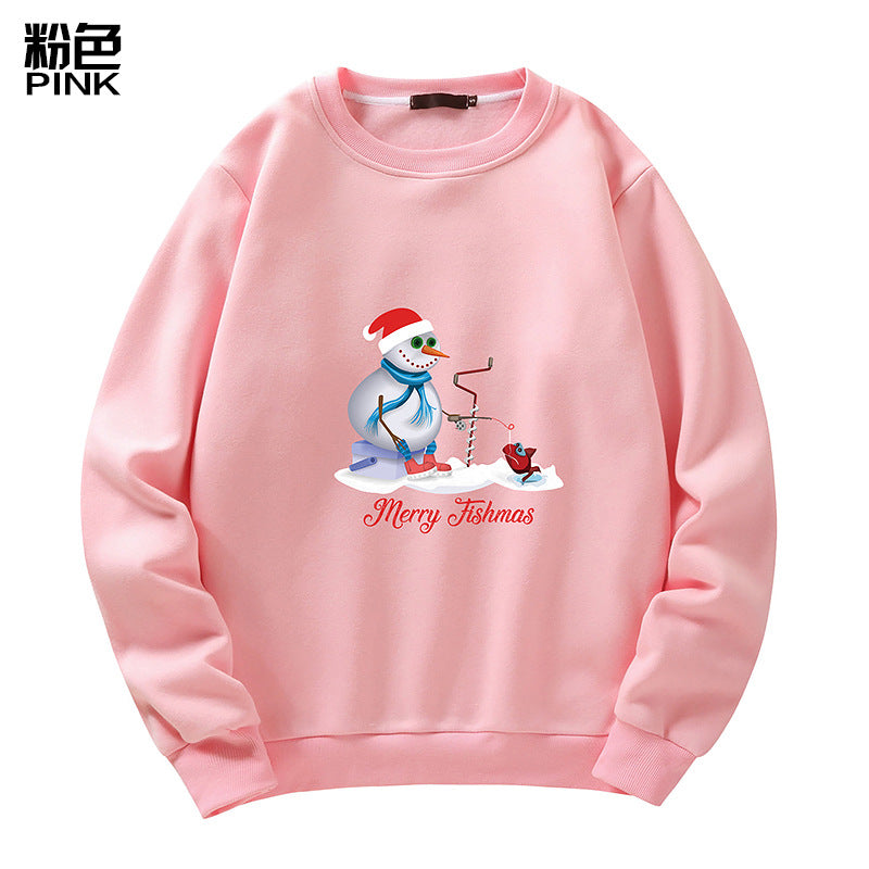 Men's Christmas Snowman Print Crew Neck Sweatshirt