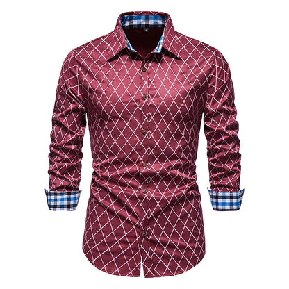 Men's Long Sleeve Plaid Button Shirt