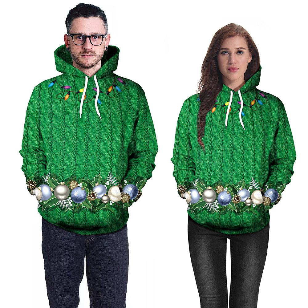 Christmas Sweater Green Christmas Print Couple Outfit