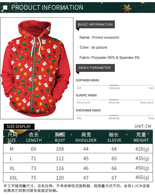 Couple Christmas Sweater Casual Hooded