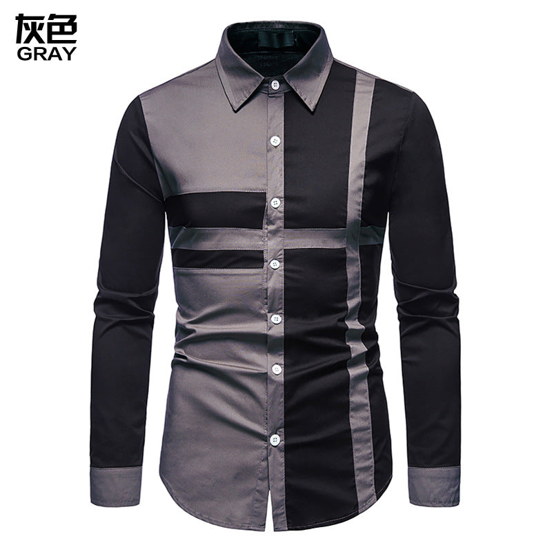 Men's Hollow Out Trend Split Joint Long Sleeves Westen Cowboy Shirts