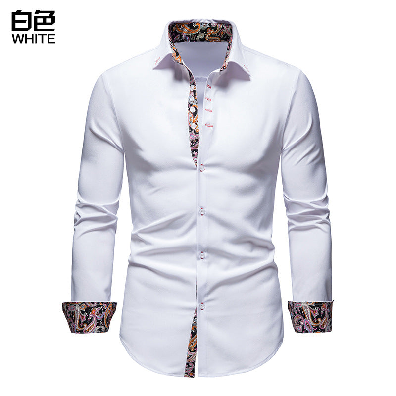 Men's Floral Slim Fit Printed Long Sleeve Shirt
