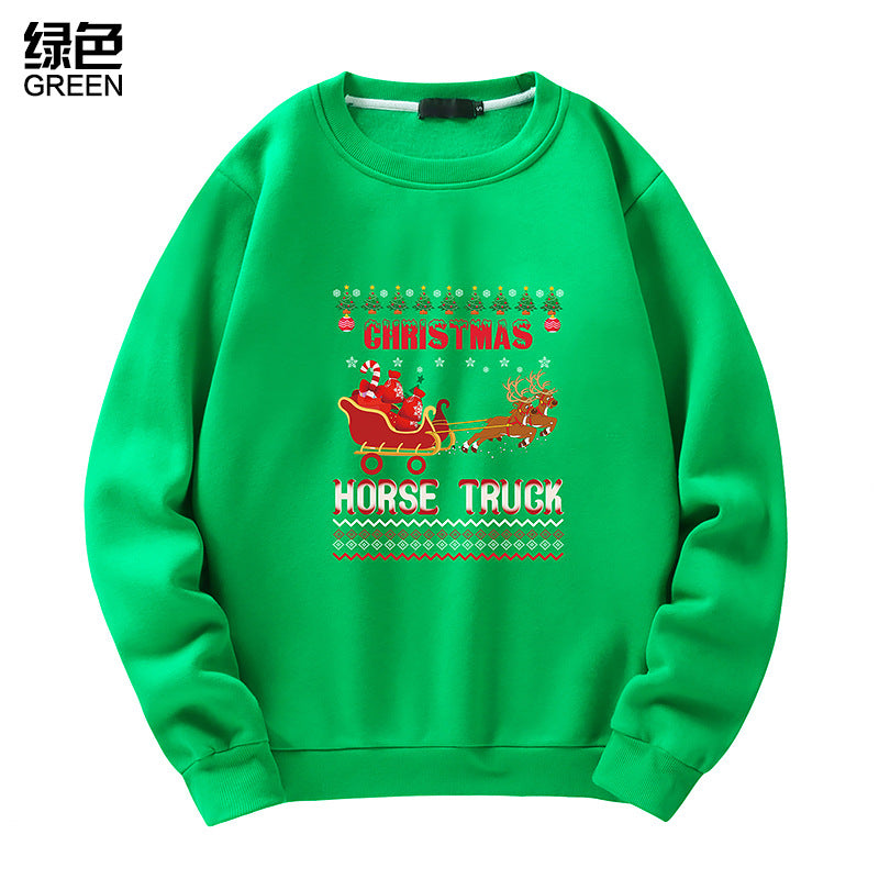 Men's Christmas Elk Print Crew Neck Sweatshirt