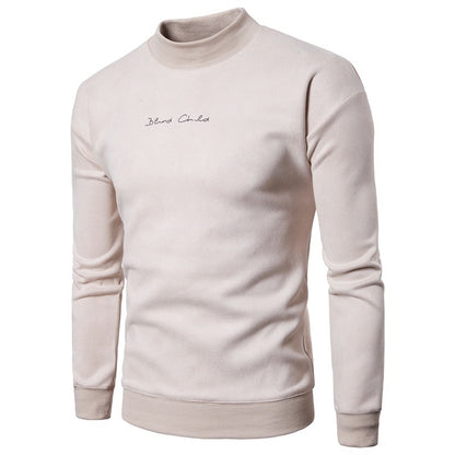 Men's Crew Neck Graphic Print Long Sleeves Suede Sweatshirt