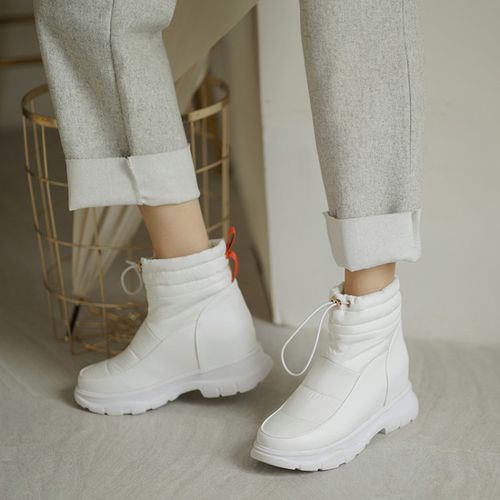 Women Down Low Heels Snow Boots