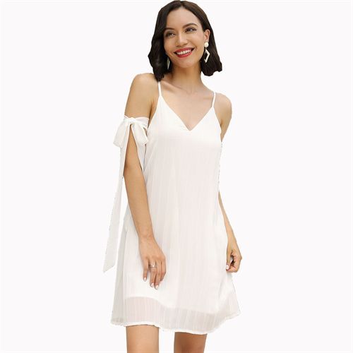 Sexy Ruffled Design Holiday Shoulder Lace-up Women's Dresses