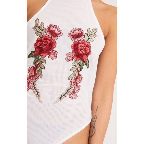 Triangle Skinny Bodysuit Embroidered Off Shoulder Slings Women Tank Tops