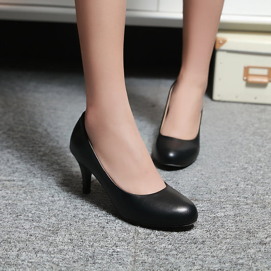 Soft Leather Pumps Women Stiletto High Heels Shoes 8527