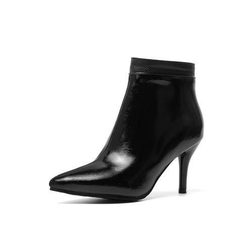 Pointed Toe Zip Women's High Heeled Ankle Boots