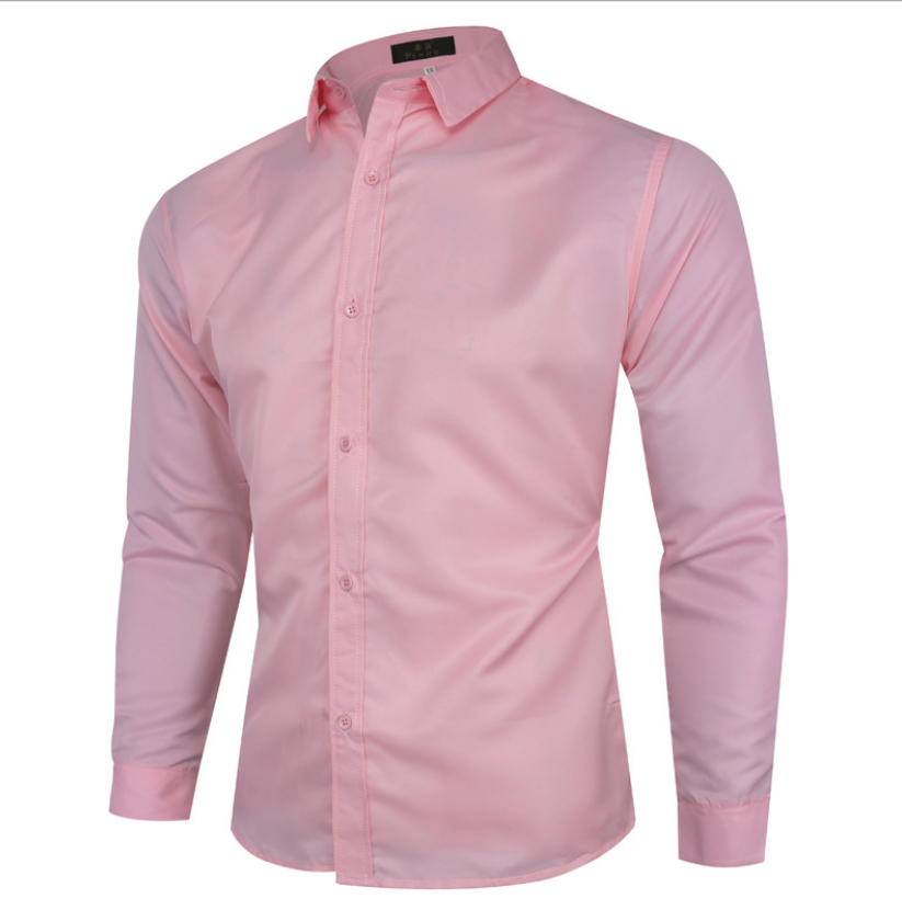 Turndown Collar Oblique Button Up Shirt 7753