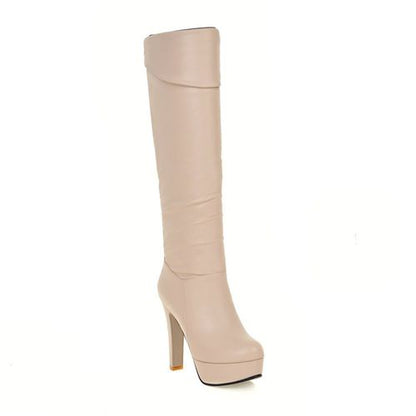 Women High Heels Platform Knee High Boots