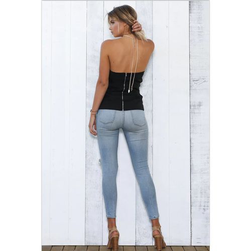 Fashion Sexy Off Shoulder Backless Tied-band Women Tank Tops