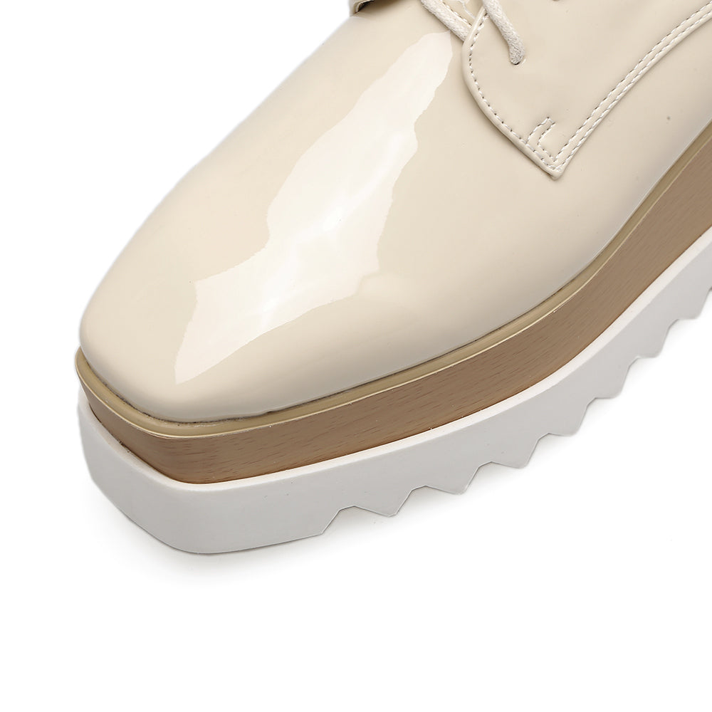 Lace Up Platform Wedges Heels Shoes for Women 6771