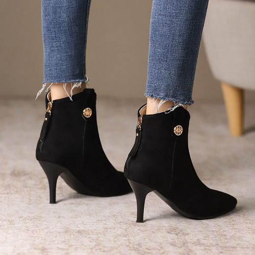 Pointed Toe Women's High Heeled Stiletto Heels Ankle Boots