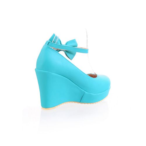 Ankle Strap Bow Tie Women Platform Wedge Shoes Woman