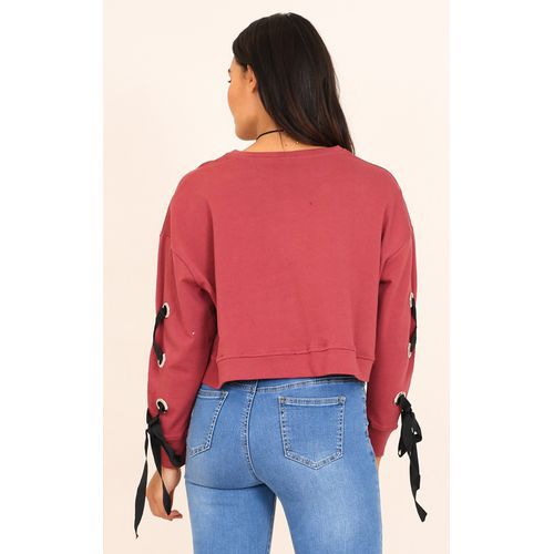 All-matched Sleeve Tied Band Pullover Short Women Sweater