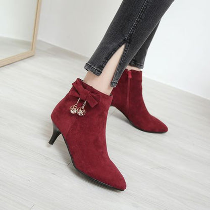 Women Knot High Heels Short Boots