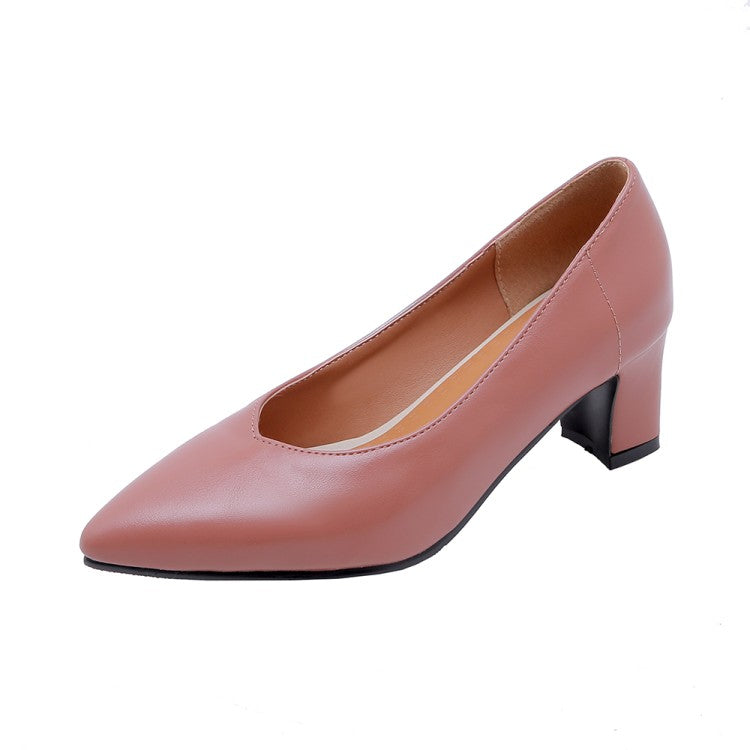 Pointed Toe Women Mid Heels Dress Shoes 3644