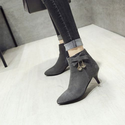 Women Knot High Heels Short Boots