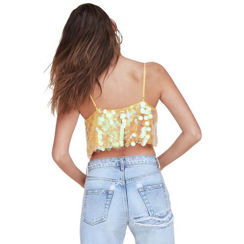Sequined Sexy Short Backless Slings Women Tank Tops