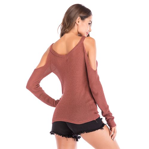 Solid Color Sexy Strapless Sweater Women's Spring New Slim Joker Sweater